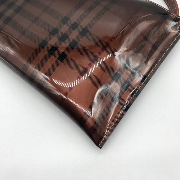 Burberry Brown Vinyl Nova Check Shoulder Bag - Picture 8 of 12